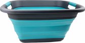 Panier à linge pliable de 25 l/bac de rangement pliable/organiseur-lavabo portable-panier peu encombrant-boîte de rangement (gris/bleu cristal)