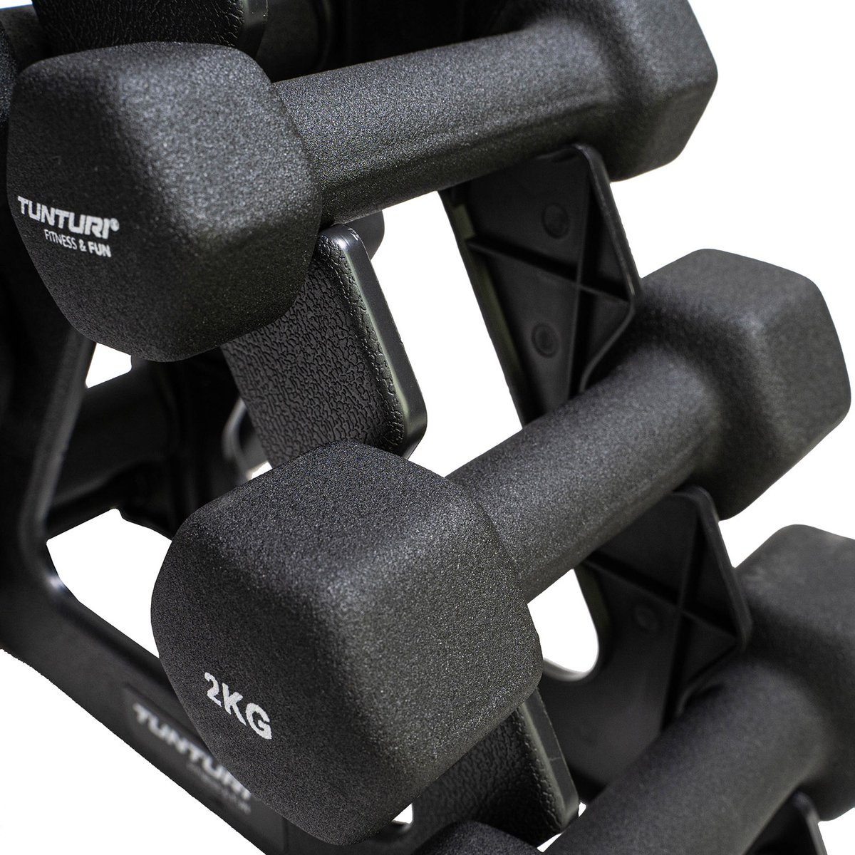 Tunturi Gewichten - Halterset - Dumbbell Set - Neopreen Dummbbells - 1 t/m 3kg - 3 Paar - Incl. gratis fitness app – foto 7