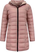 Gewatteerde Jas Dames Lang Parka - Slim Fit - Pink