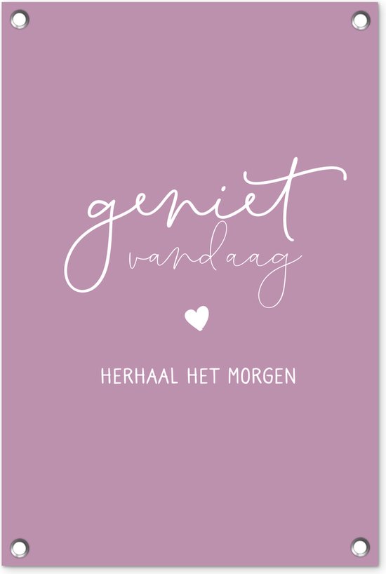 Décoration de jardin Profitez d'aujourd'hui, répétez-le demain - Citations - Proverbes - 40x60 cm - Affiche jardin - Toile jardin - Affiche extérieure