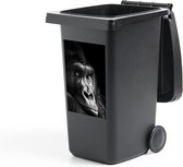 Container sticker Gorilla - Aap - Zwart - Wit - Portret - 40x60 cm - Kliko sticker