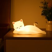 Nachtlampje Usb Oplaadbare Leuke Kat 7 Kleuren Nacht Lamp Voor Kinderen Baby Kinderen Cartoon Rustgevende Warme Licht Sfeer Decoratieve Accessoire Zachte Siliconen Led