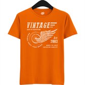 A Vintage Motorcycle Addict Est 2003 | Retro Verjaardag Motor Cadeau Shirt - T-Shirt - Unisex - Oranje - Maat 3XL