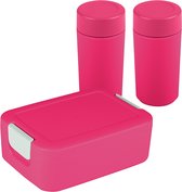 Sunware - Sigma home broodtrommel klein + 2x drinkbeker - roze