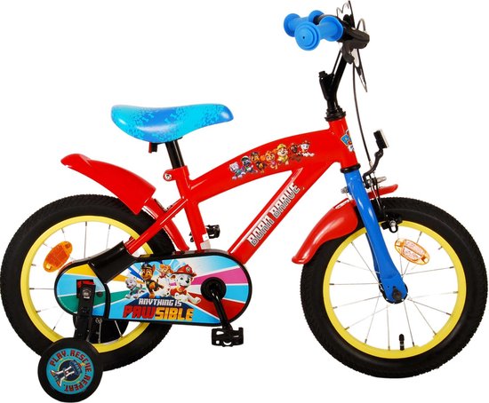 Vélo pour enfants Paw Patrol - Garçons - 14 pouces - Rouge / Blauw