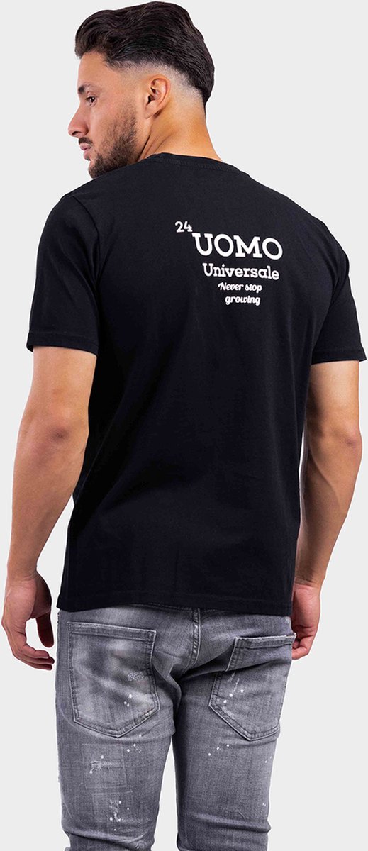 24 Uomo Universale T-Shirt Heren Zwart - Maat: L