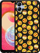 Cazy Hoesje Zwart geschikt voor Samsung Galaxy A04e Emoji