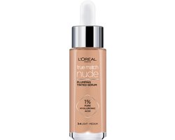 L'Oréal Paris True Match Nude Volumegevend Getint Serum Foundation met hyaluronzuur - 3-4 Light Medium - 30ml - Vegan