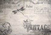 Fotobehang - Vlies Behang - Vintage Tekst op Papier - 254 x 184 cm