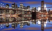 Fotobehang - Vlies Behang - New York - Brooklyn Bridge - 208 x 146 cm