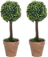 vidaXL Plantes Plantes artificielles avec pot 2 pcs Buxus Sphère 41 cm Vert