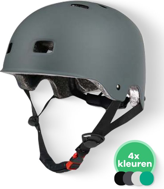 GOOFF® Skate Snorscooterhelm speed pedelec helm - matgrijs - lichtgewicht snorfiets helm - NTA gecertificeerd speed pedelec helm - geschikt voor blauw kenteken snorscooter en snorfiets - maat S