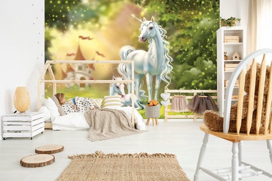 Photo Wallpaper King - Papier peint photo - Papier peint Papier peint non tissé - Papier peint - Licornes au pays des fées - Unicorn - Licorne - 312 x 219 cm