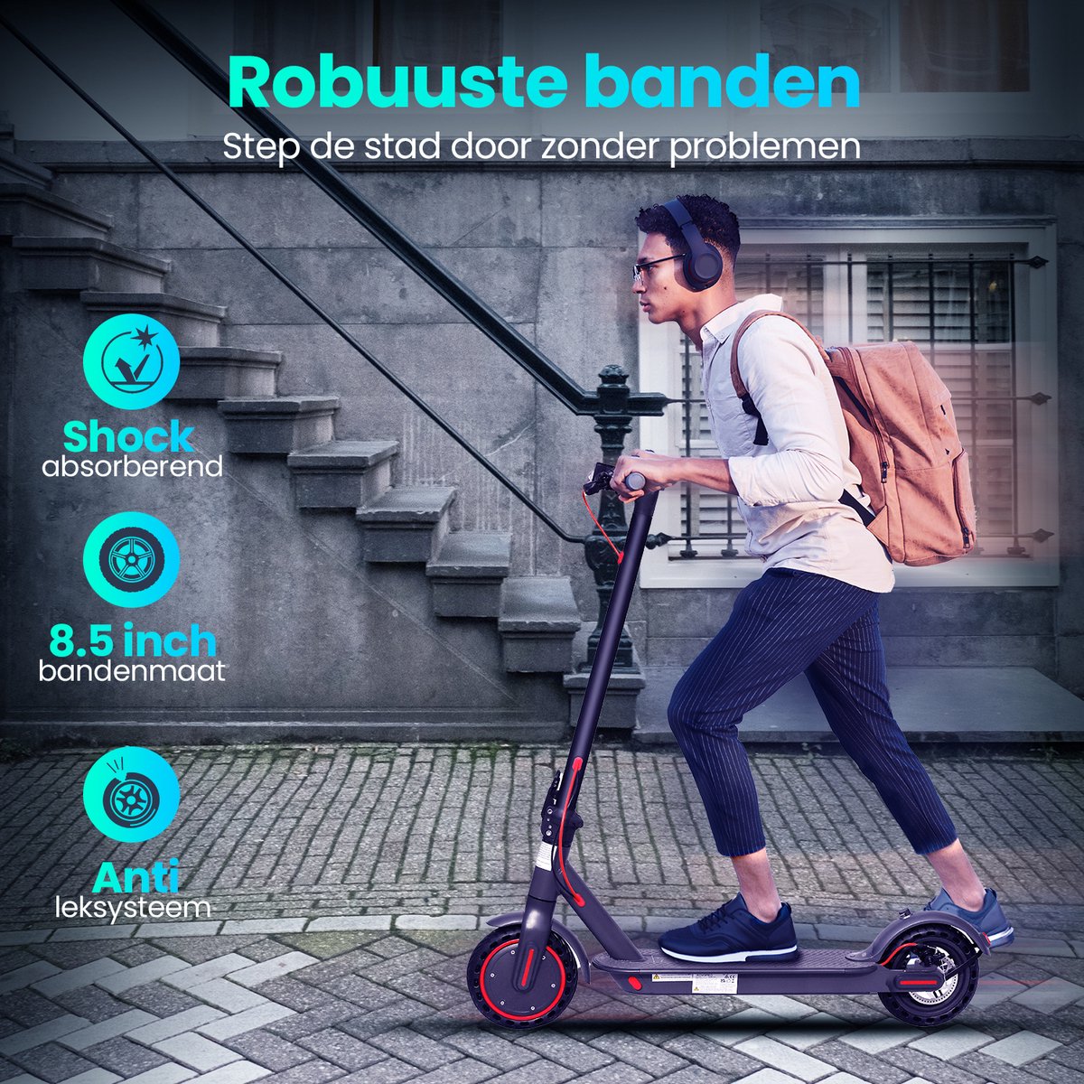 Afbeelding 2 van Stay-on Aovo M365 Pro | Elektrische Step | Stuurtas | Krachtige 350W Motor | 25km/h | Max. 35km | Compact inklapbaar | NL handleiding | Smart-App