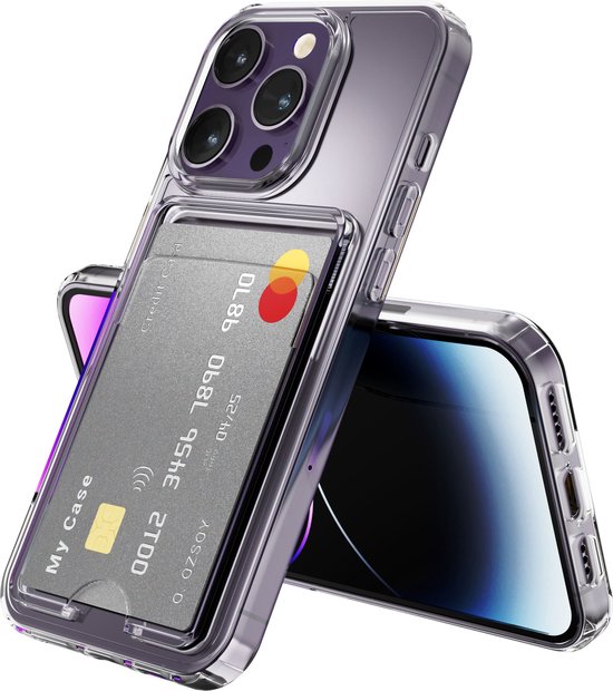 TORU CX SLIM voor iPhone 17 Pro Hoesje Portemonnee | Schokbestendige beschermhoes met verborgen kaarthouder en kaartvak | Inclusief spiegel en polsbandje - Zwart