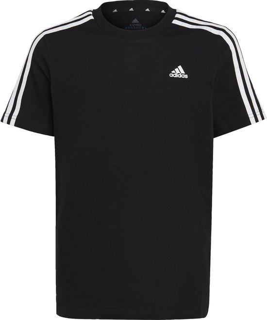 Foto: Adidas sportswear essentials 3 stripes katoenen t shirt kinderen zwart 128