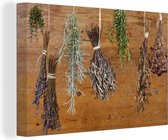 Tableau sur toile Herbes séchées - 180x120 cm - Décoration murale XXL