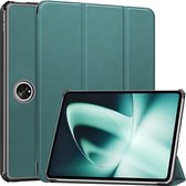 Tri-Fold Book Case met Wake/Sleep - Geschikt voor OnePlus Pad Hoesje - Groen