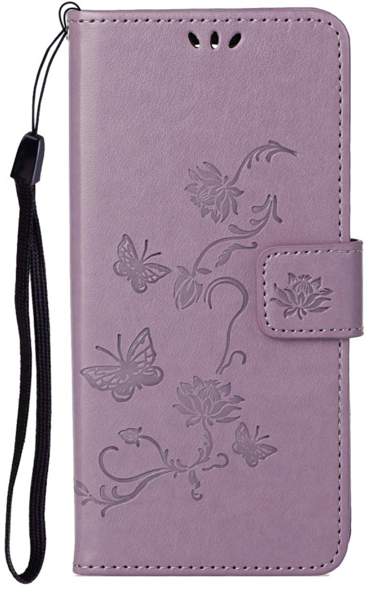 Coverup Bloemen & Vlinders Book Case - Geschikt voor Samsung Galaxy S21 Hoesje - Paars