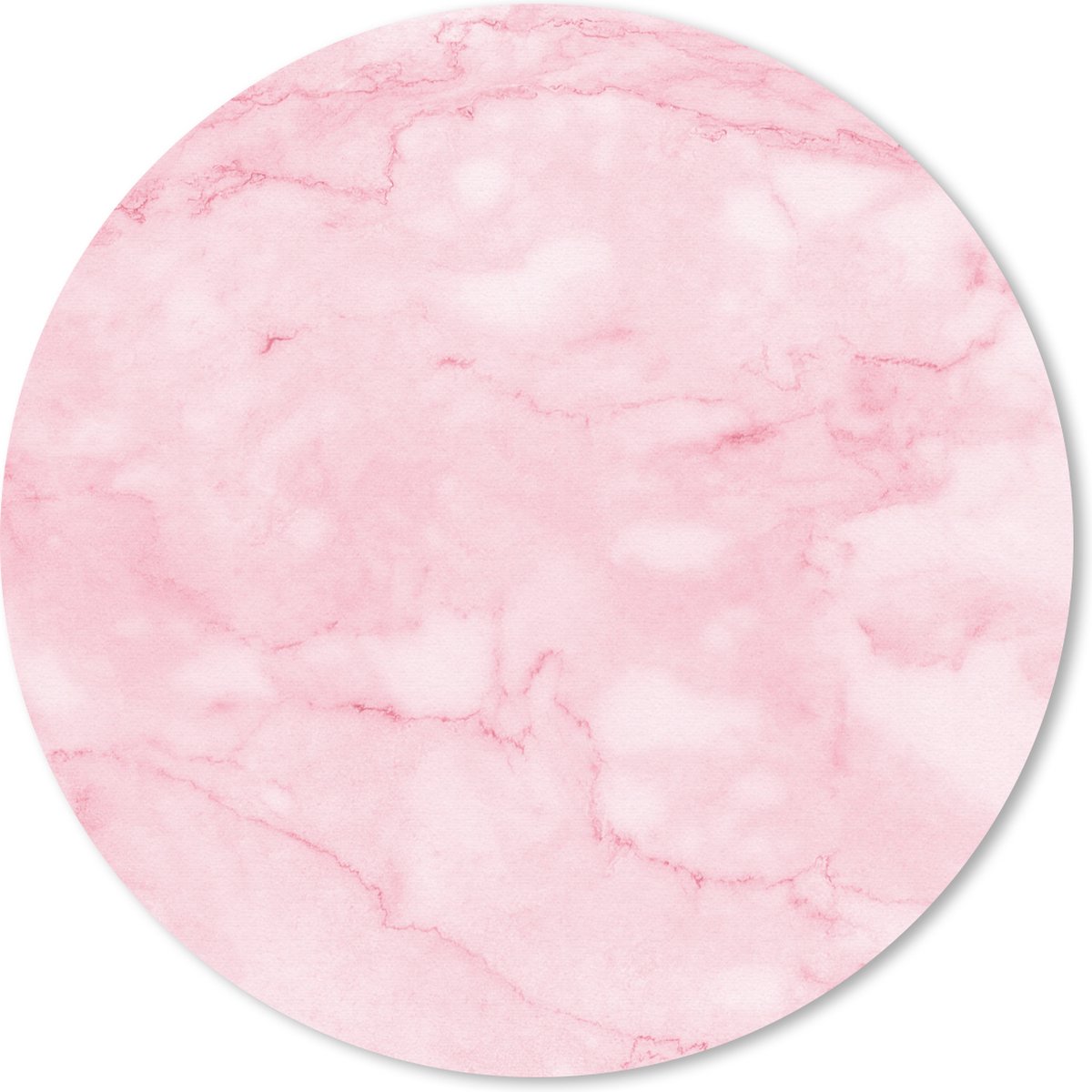 Muismat rond 50x50 cm - Mousepad Marmer - Roze - Textuur - Chic - Ronde muismatten