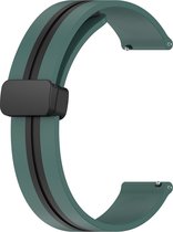 Siliconen bandje - geschikt voor Huawei Watch GT 2 42 mm / GT 3 42 mm / GT 3 Active 42 mm / GT 3 Pro 43 mm / GT 3 Elegant - donkergroen-zwart