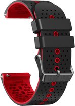 Siliconen bandje - geschikt voor Huawei Watch GT / GT Runner / GT2 46 mm / GT 2E / GT 3 46 mm / GT 3 Pro 46 mm / GT 4 46 mm / Watch 3 / Watch 3 Pro / Watch 4 / Watch 4 Pro - zwart-rood
