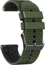 Siliconen bandje - geschikt voor Samsung Gear S3 / Galaxy Watch 3 45 mm / Watch 46 mm - legergroen-zwart