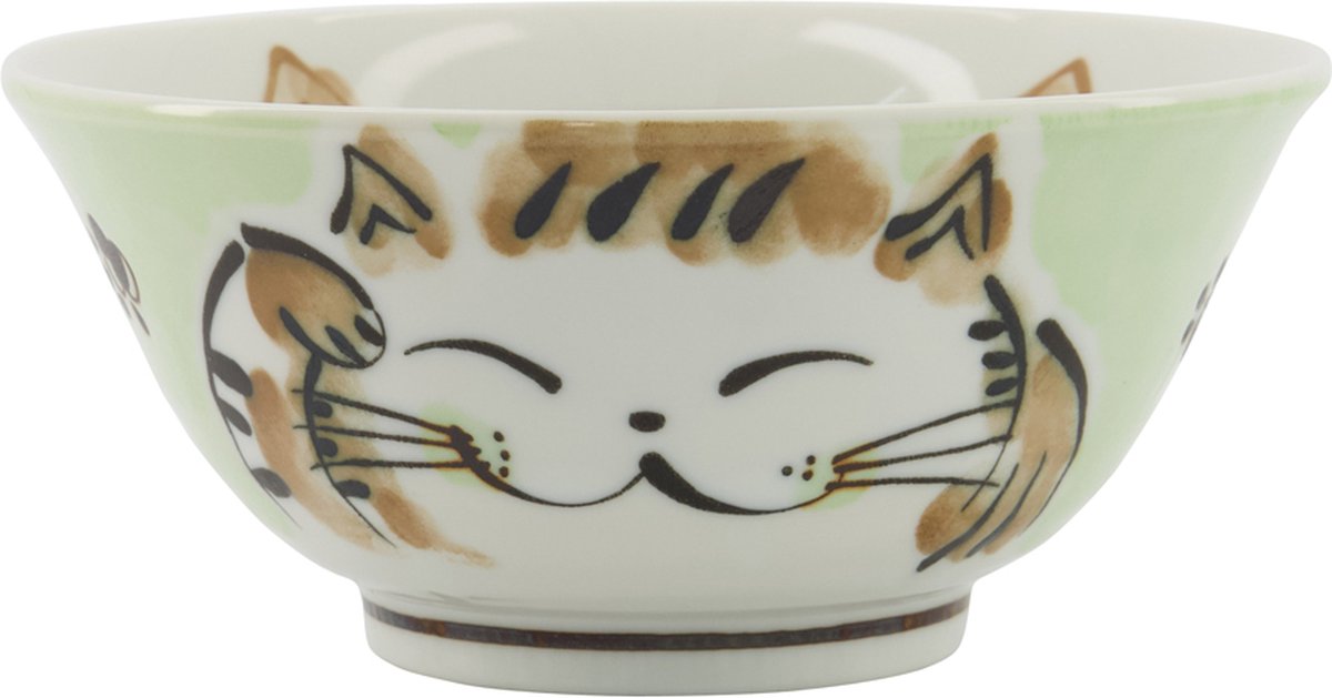 Tokyo Design Studio Kawaii Groene Kom Neko Kat
