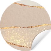 WallCircle - Muurstickers - Behangcirkel - Roze - Goud - Glitter - Design - 80x80 cm - Muurcirkel - Zelfklevend - Ronde Behangsticker