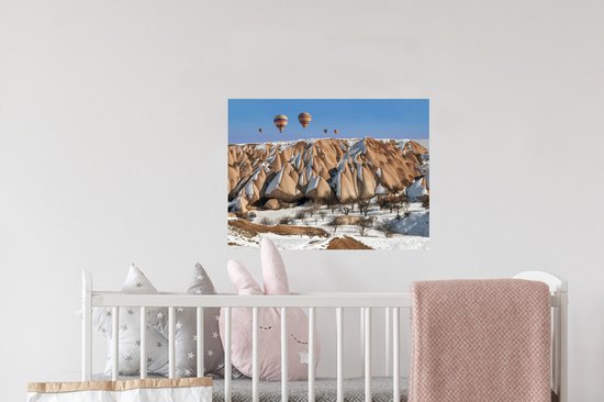 Sticker Muursticker Cappadoce - Montagnes enneigées de Cappadoce en Turquie - 40x30 cm - film adhésif autocollant - sticker mural repositionnable