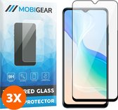 Mobigear - Screenprotector geschikt voor Vivo Y76 Glazen | Mobigear Premium Screenprotector - Case Friendly - Zwart (3-Pack)