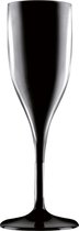 Champagneglazen/prosecco flutes zwart 150 ml van onbreekbaar kunststof - Champagne serveren - Champagneflutes - Champagneglazen