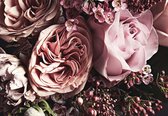Papier peint photo Peint Intissé - Bouquet de Roses Roses - Fleurs - 312 x 219 cm