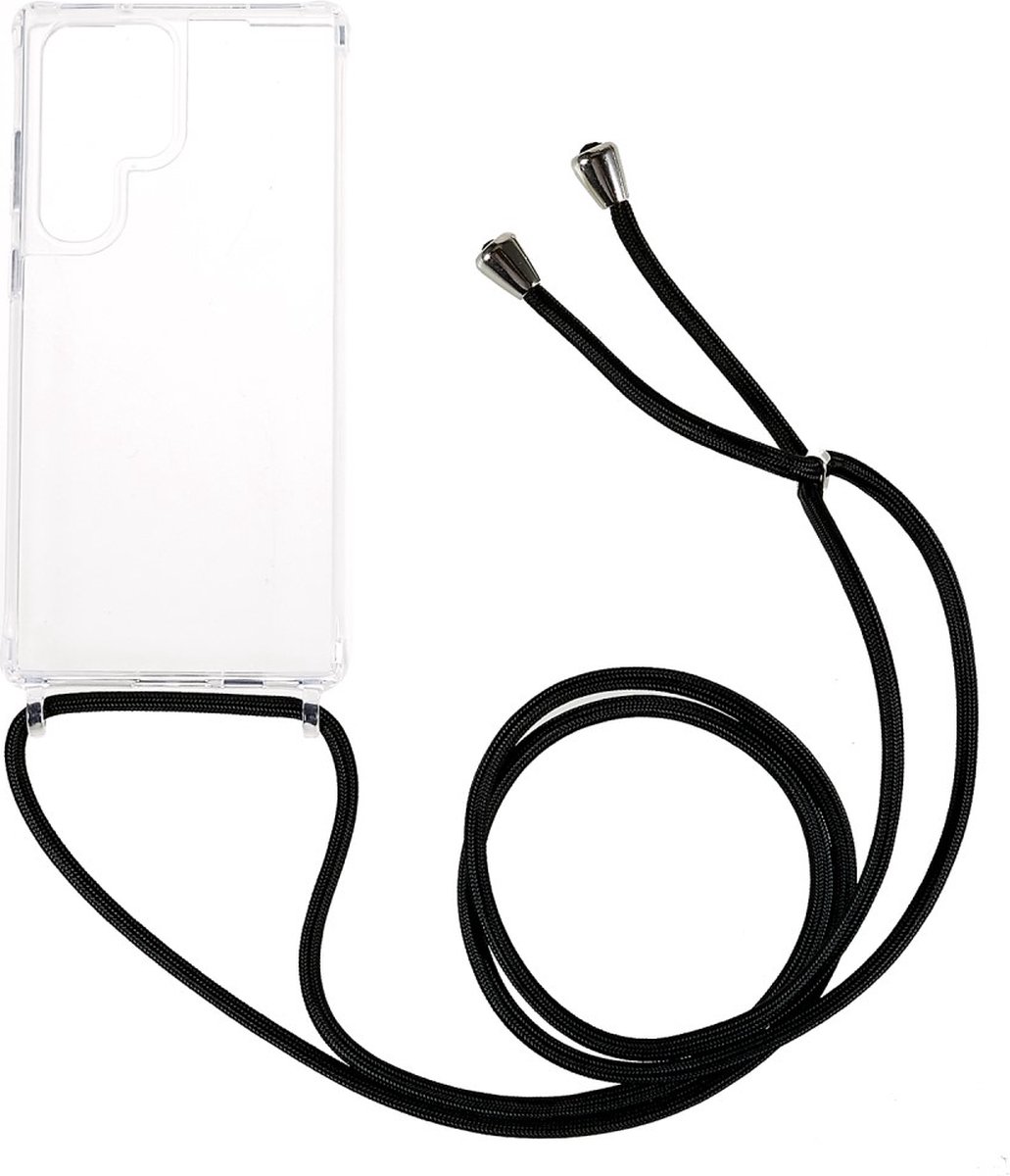 Anti-shock Back Cover voor de Samsung Galaxy S23 Ultra Transparant met Koord
