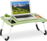 Relaxdays laptoptafel inklapbaar - schoottafel laptop bank - bedtafel groot - groen