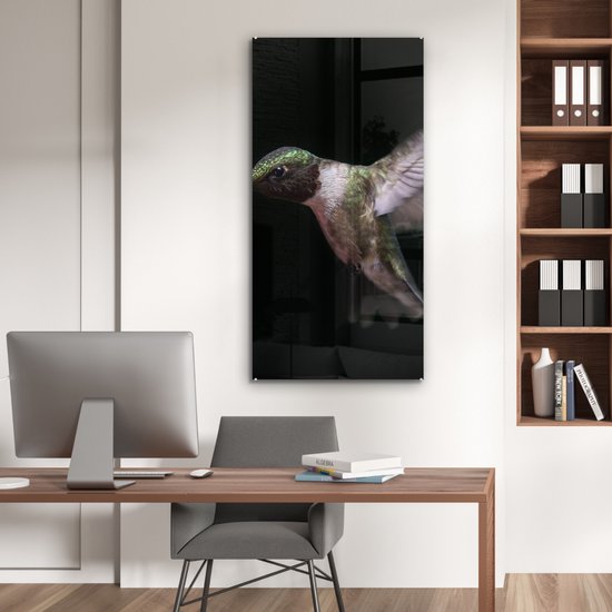 MuchoWow® Peinture sur verre 60x120 cm - Peinture sur verre acrylique - Colibri - Vogel - Ressorts - Photo sur verre - Peintures