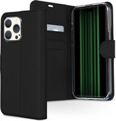Accezz Hoesje Geschikt voor iPhone 15 Pro Max Hoesje Met Pasjeshouder - Accezz Wallet Softcase Bookcase - Zwart