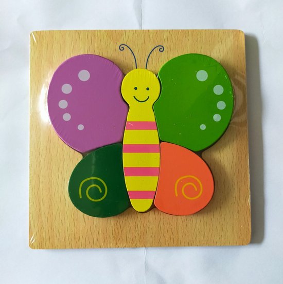 Puzzle Vlinder - Educatief Kinderen Houten Leg kids Leerzaam Baby Butterfly Puzzel