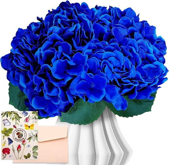 2 bouquets de fleurs artificielles d'hortensias, hortensias artificiels  bleus avec 10... | bol