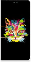 Smartphone Hoesje Motorola Moto E13 4G Wallet Case Leuke Verjaardagscadeaus Cat Color