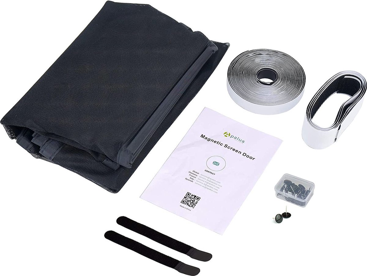 Apalus VP Vliegengordijn voor Deuren, Magnetische Insectenbescherming voor Balkondeuren 95x220 cm, 2× Duurzamer dan de Apalus Classic, Sterkere Magneten, 3,8cm Brede Bevestigingsband, Niet Inkortbaar