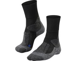 FALKE TK1 Cool Wandelsokken anti blaren, maximale padding lyocell sportsokken heren zwart - Maat 42-43