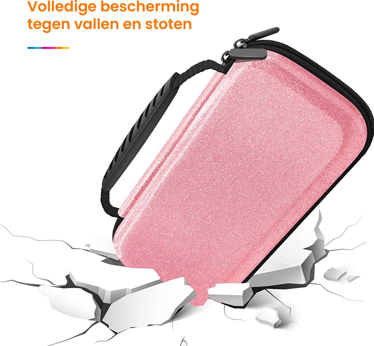 YONO Hard Case Nintendo Switch OLED: Glitter Roze thumbnail 2