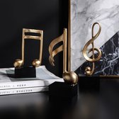 Unieke Muziek Noten Beelden (Set van 3 Stuks) - Goud Zwart - Decoratieve Figuren - Decoratief Beeld van Hars - Creatief Decor Accessoires - Art Muzieknoot - Woonkamer Wijnkast Bureau - Muziek Gerelateerde Ornamenten