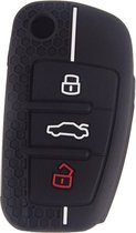 Étui pour clé de voiture adapté à la clé de voiture Audi à 3 boutons - Zwart