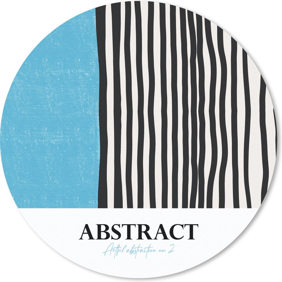 Muismat rond 50x50 cm - Mousepad Blauw - Zwart - Wit - Abstract - Ronde muismatten