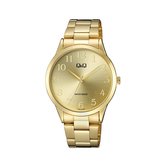Q&Q C10A-014PY - Montre - Analogique - Unisexe - Bracelet en acier - Ronde - Métal - Chiffres - Doré