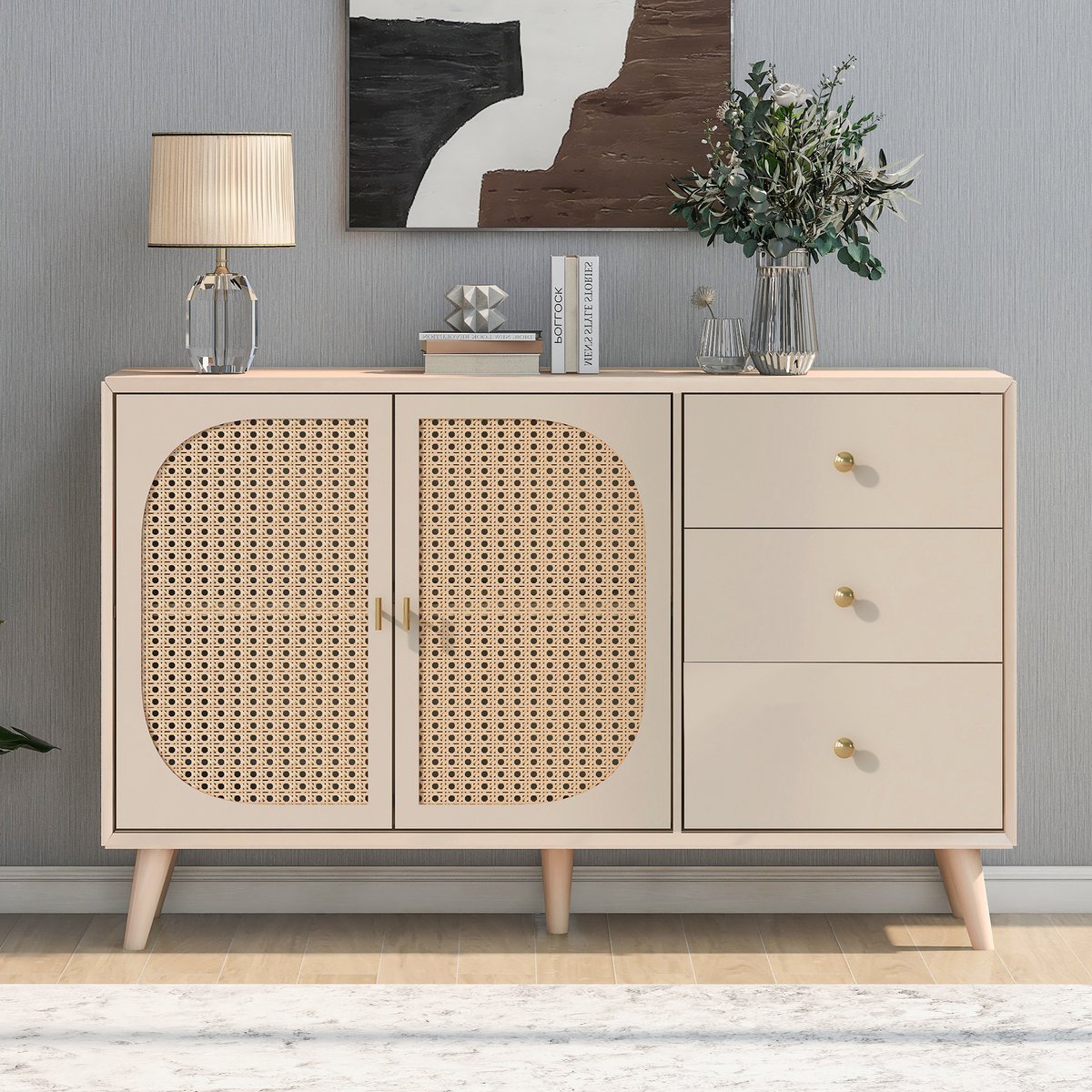 VEVOR Rotan kast Rotan ladekast Opbergkast met 2 magnetische deuren en verstelbare planken en handgrepen, dressoir Buffetkast voor hal Entree Woonkamer Keuken Hal vanaf € 78,90 (maart 2026