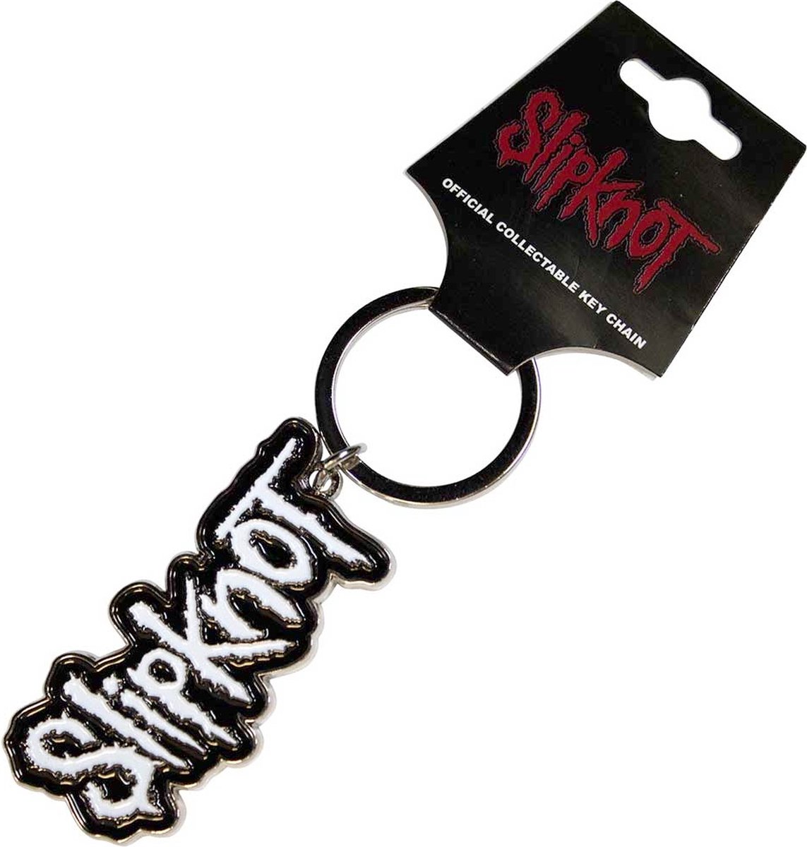 Slipknot - Logo Sleutelhanger - Wit/Zwart