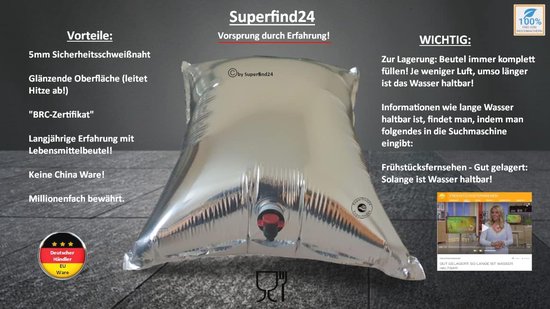 Waterzak 10x30 Liter voor Noodwater Opslag - Compact en Scheurvast — afbeelding 2